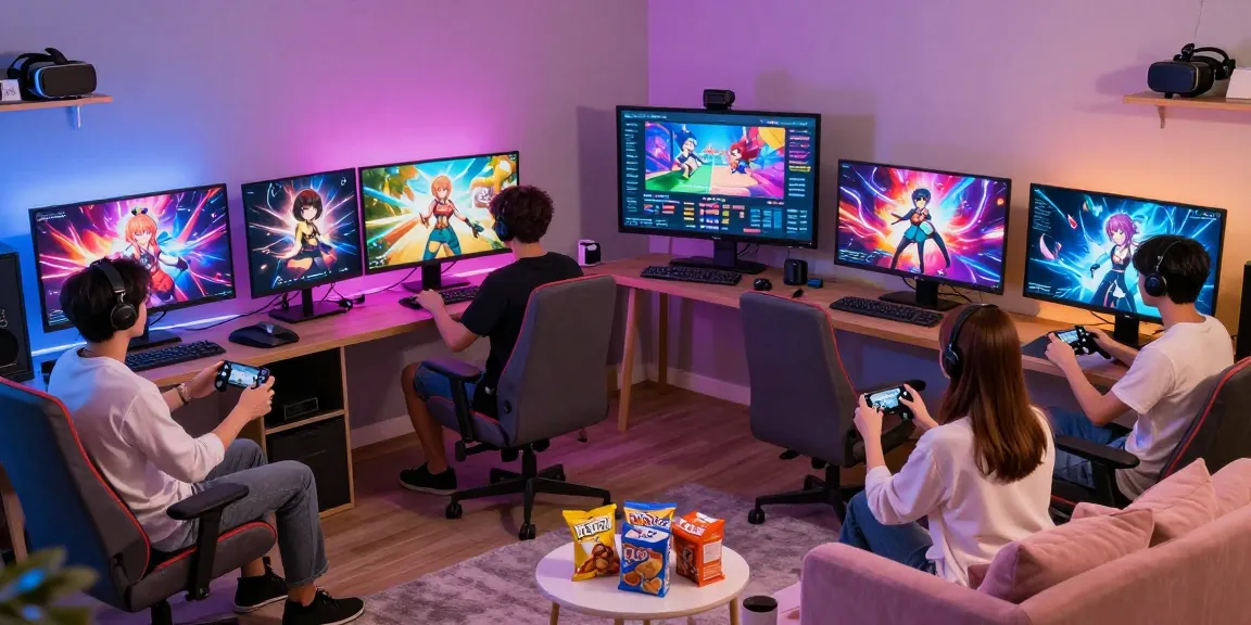 Engaging scene showcasing players enjoying a hentai game in a vibrant gaming environment.