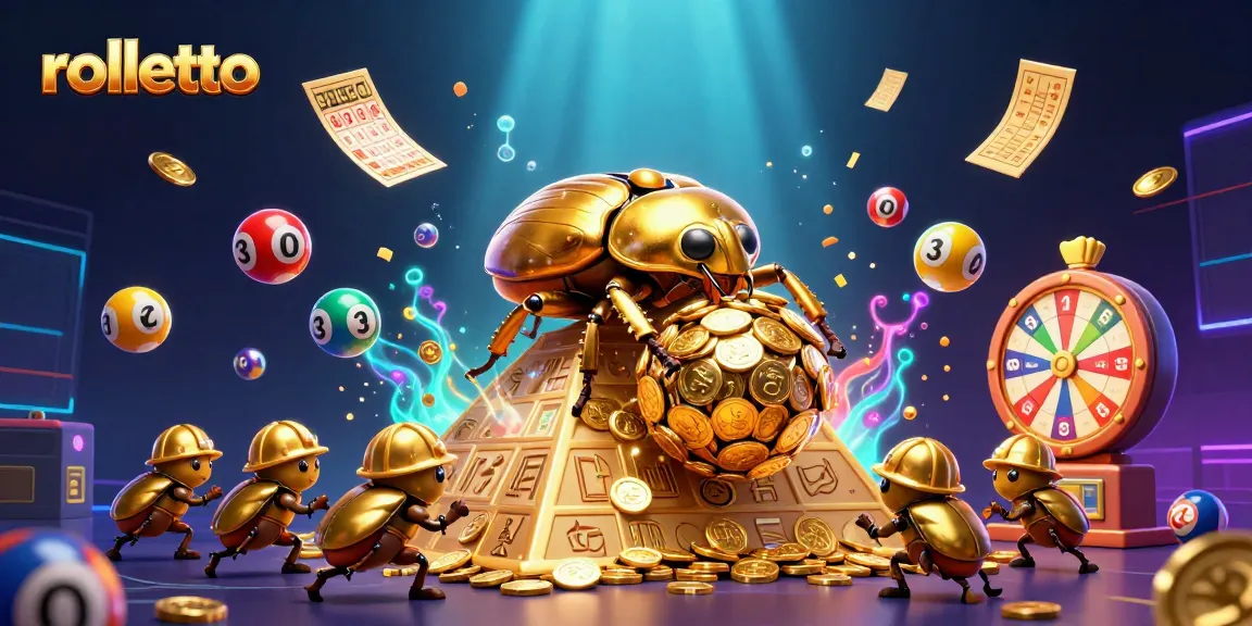 Spin with rolletto and win golden prizes in a vibrant 3D casino world illustration.