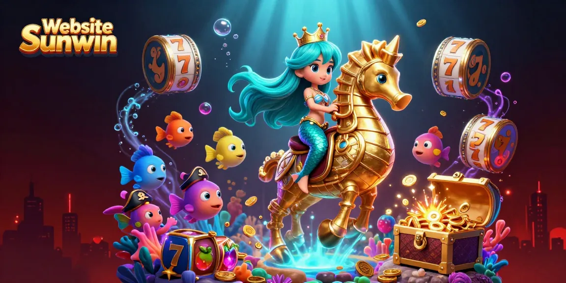 Play thrilling games at Website Sunwin, featuring vibrant slot reels and captivating underwater adventure elements.