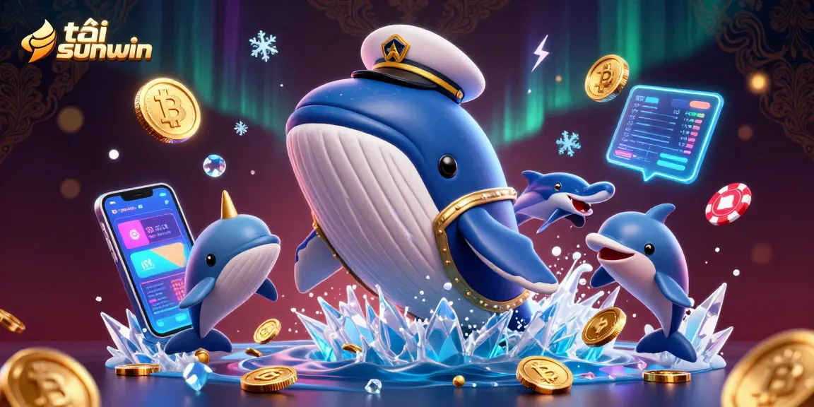Engage in gameplay and excitement as you tải sunwin with a vibrant casino scene filled with characters and digital elements.